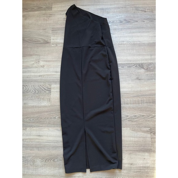 PrettyLittleThing Women's Black One Shoulder Asymmetric Neck Midi Dress - US 8 - Picture 7 of 8